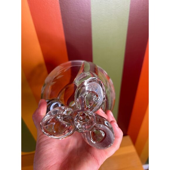 Viking epic three 3 toed etched floral Hughes flower candy bowl - MISSING LID - Picture 3 of 9